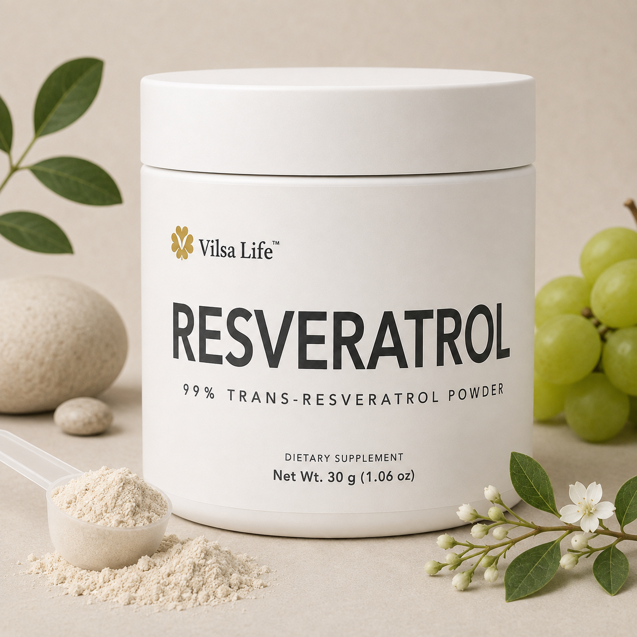 99% Trans-Resveratrol Powder-High-Purity Antioxidant & Healthy Aging Support