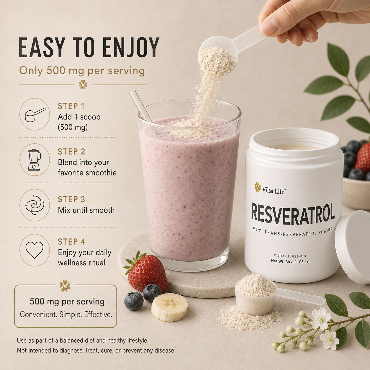 99% Trans-Resveratrol Powder-High-Purity Antioxidant & Healthy Aging Support