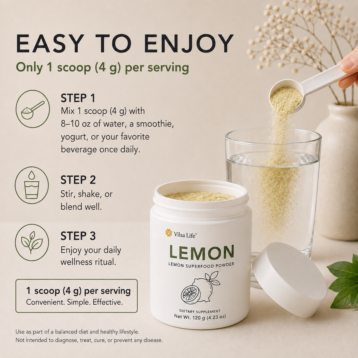 Lemon Powder-Single-Ingredient Lemon Superfood Powder