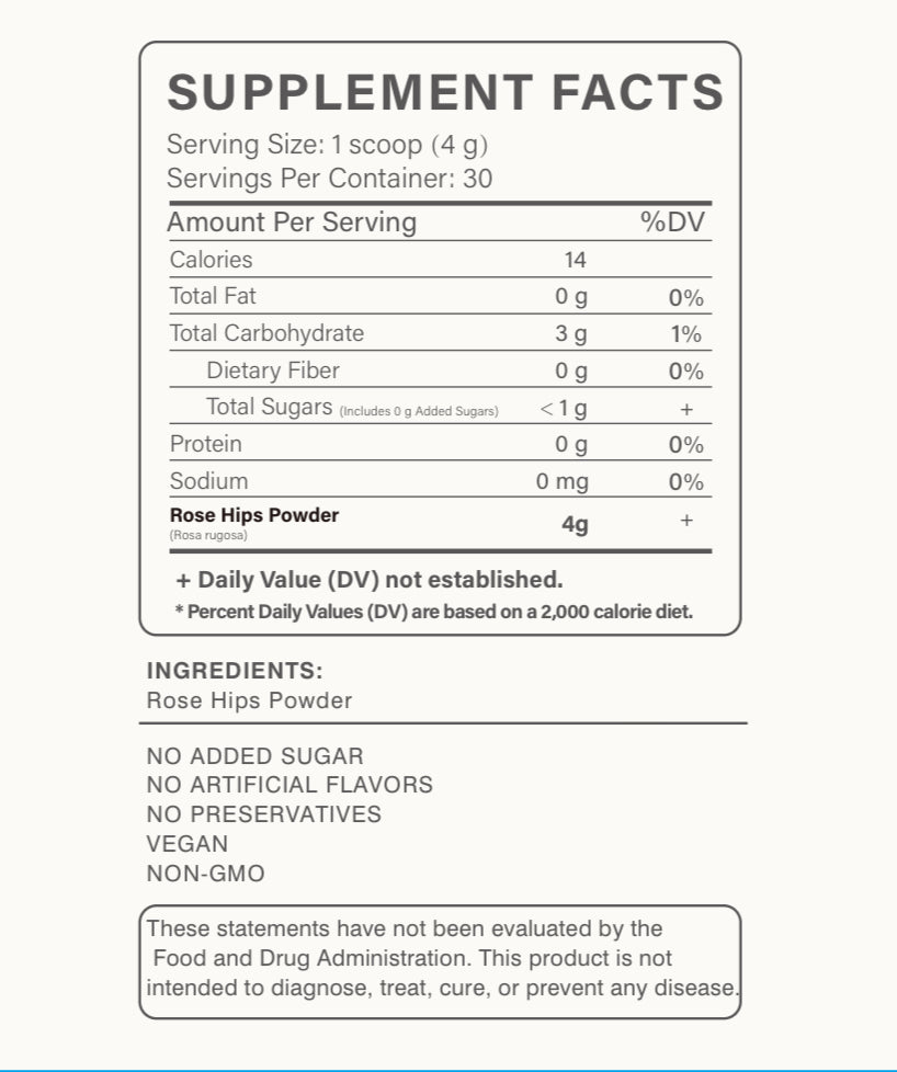 Rose Hips Powder-Single-Ingredient Rose Hips Powder for Daily Antioxidant Wellness