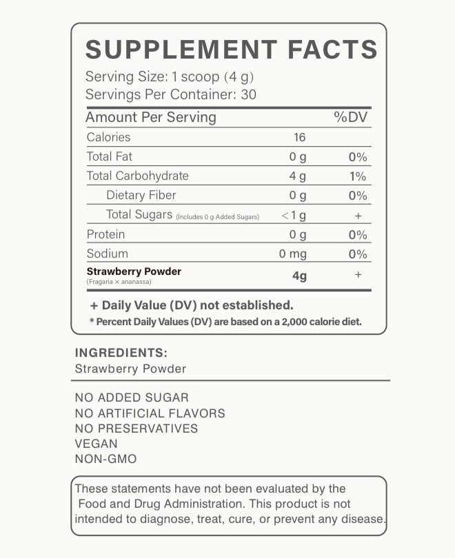 Strawberry Superfood Powder-Single-Ingredient Strawberry Fruit Powder